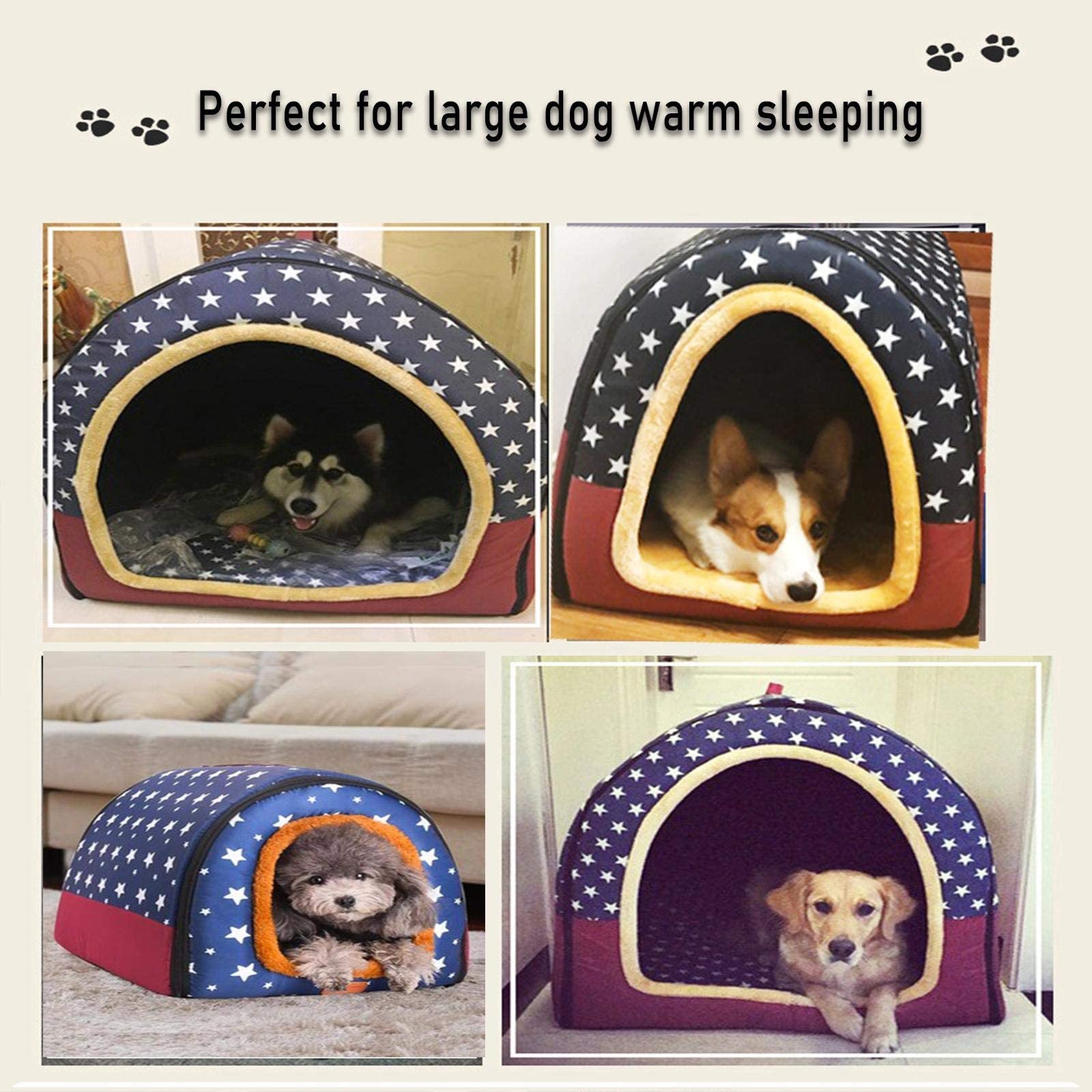 Puppy Love Lit pour Chien Grande Taille Fermé Panier XXL Anti Stress Dehoussable Coussin Apaisant Indestructible Orthopedique Moyen Taille