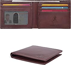 Real Leather Wallet for Mens - RFID Slim Bifold Credit Card ID Minimalist Thin Wallets, Gift for Men (Brown Tuscany)