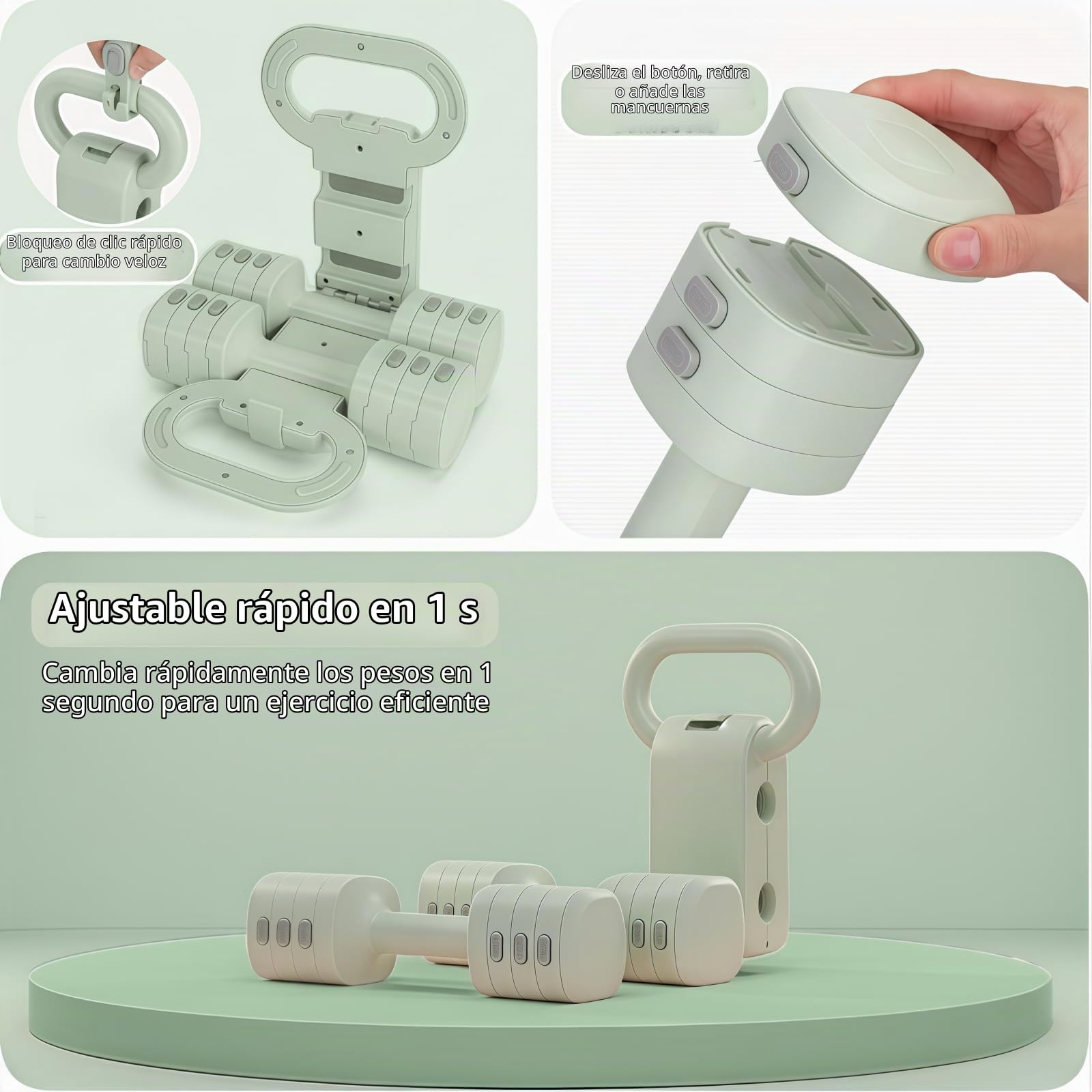 Juego de mancuernas rusas ajustables, 2 en 1, para deportes, de 2 kg, 3 kg, 4 kg y 5 kg, para mujeres y hombres, ideal para entrenamiento de fuerza en casa