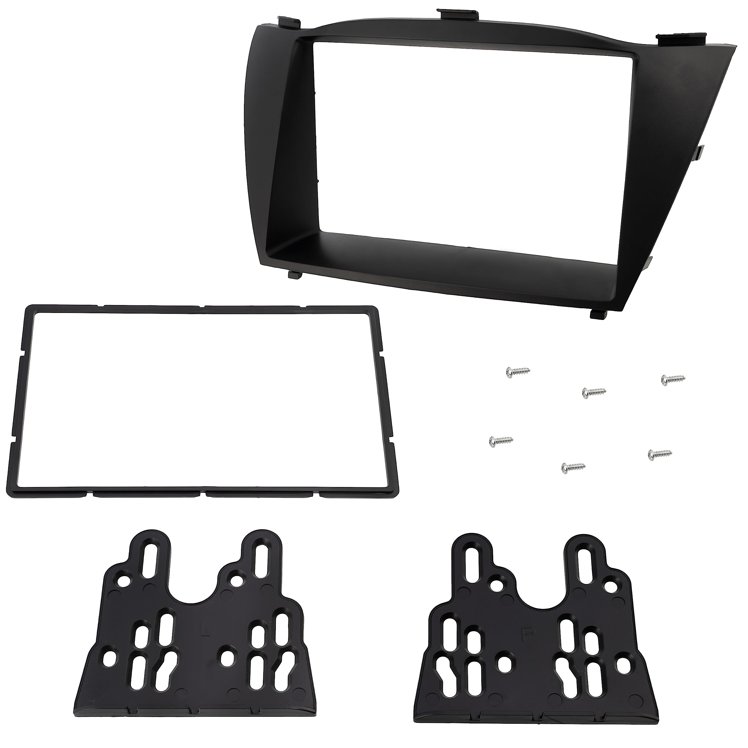 AERZETIX - C42700 - Mascherina telaio adattatore 2 DIN per autoradio - in plastica - compatibile con Hyundai ix35 2010-2015