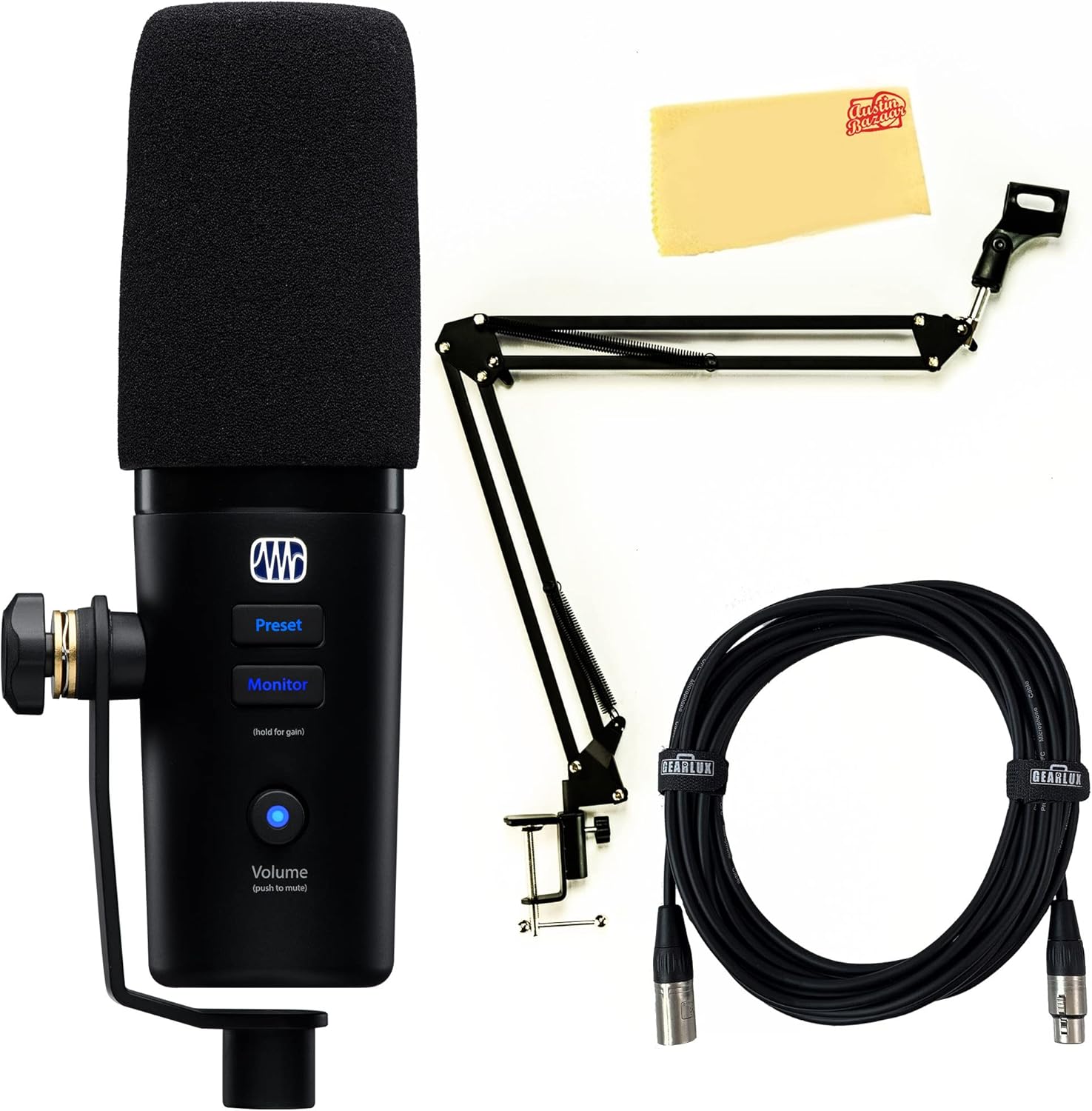 Amazon.co.jp PreSonus Revelator ダイナミックUSBマイクセット デスクトップブームスタンド XLRケーブル