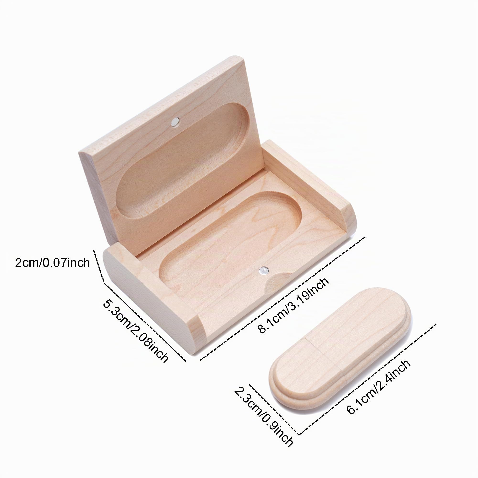 Confezione da 5 chiavette USB in legno per chiavetta USB 3.0 con scatola di legno 3.0/16GB