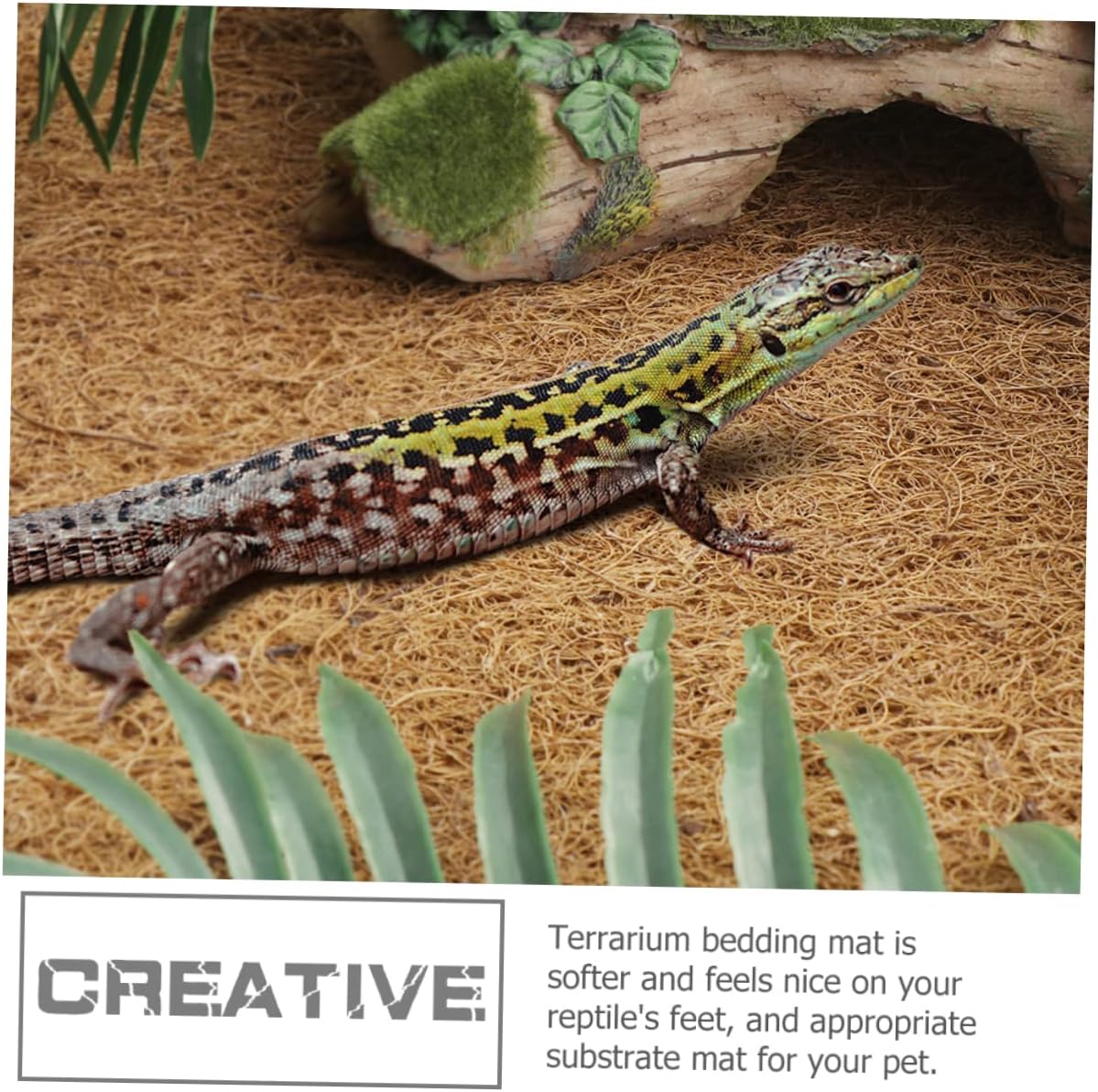 Natural Coconut Fiber Reptile Mat Bedding Liner for Tortoises Snakes and Lizards for Terrariums and Aquariums 1kg Pack