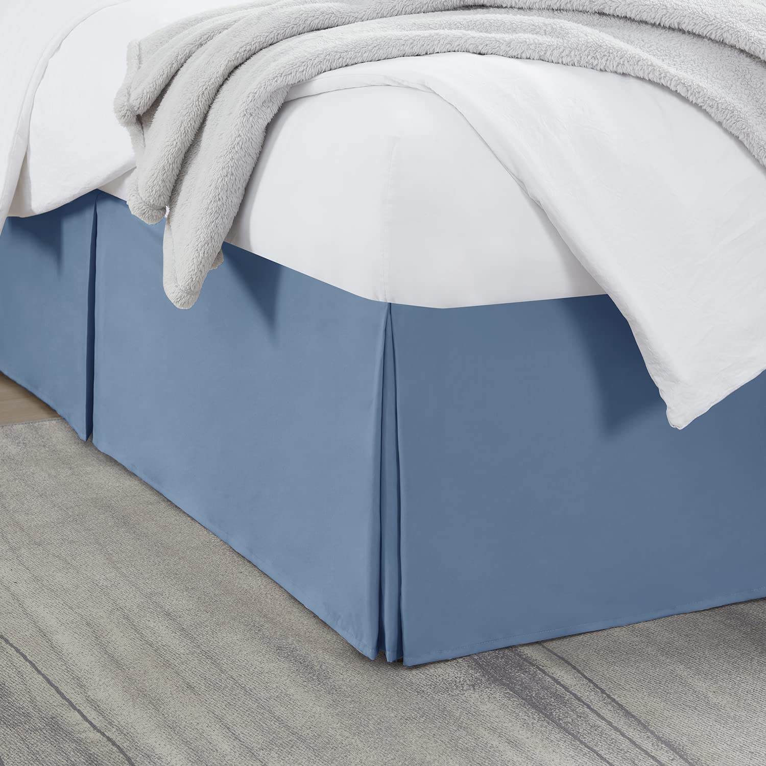 Nestl Blue Heaven Twin XL Bed Skirt - Twin XL Size Bed Skirt 14 Inch Drop - Brushed Microfiber Bed Skirts - Hotel Quality Pleated Bed Skirt - Shrinkage &amp; Fade Resistant