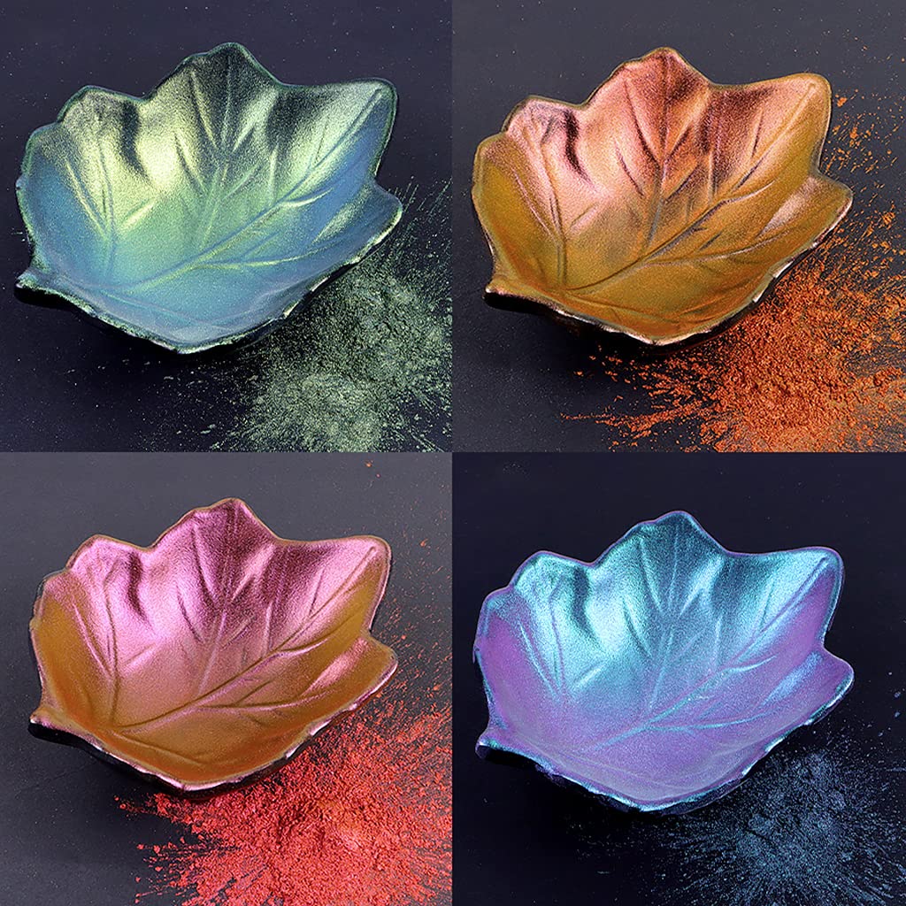 Cherjoury Chameleon-Powder Color Shift Mica Powder for Epoxy Resin Pearl Pigment Powder for Painting Soap Making Slime Multi ColorRed-Purple-Blue