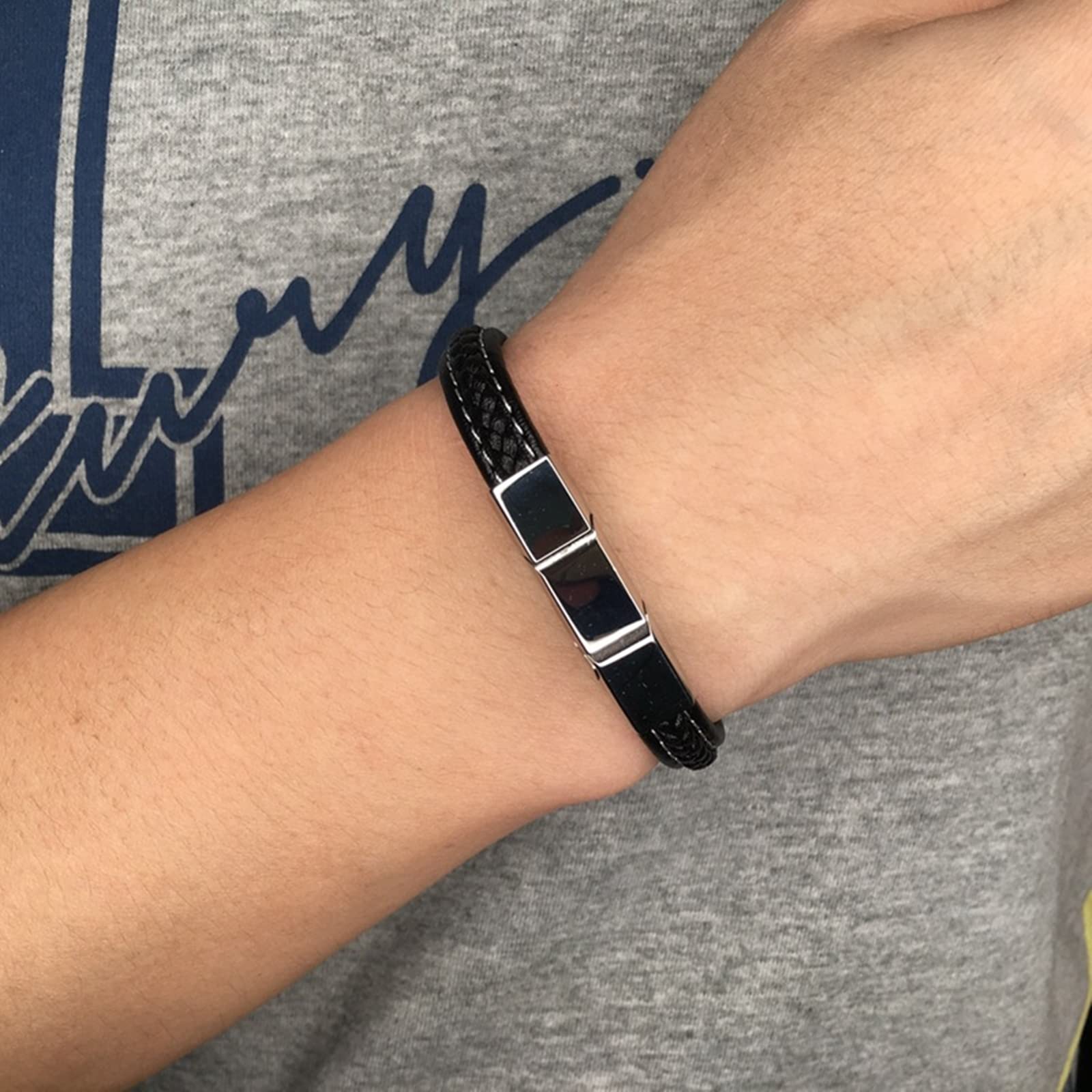 Herren Gliederarmbänder Edelstahl Silber Uhrenarmband Kettenarmband 20,5 cm Silber