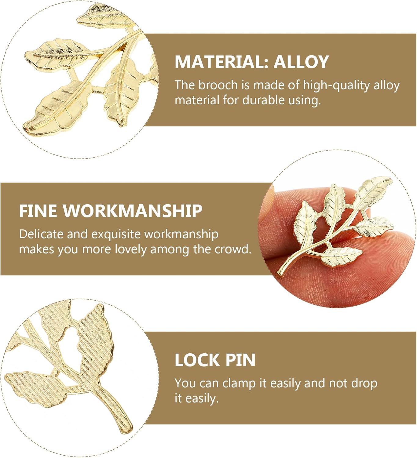 VALICLUD Gold Leaf Brooch 1.6 Inch Small Metal Embellishments for Diy Jewelry Making Hair Accessories and Phone Case Decor 30 Pcs Alloy Craft Charms - Image 2