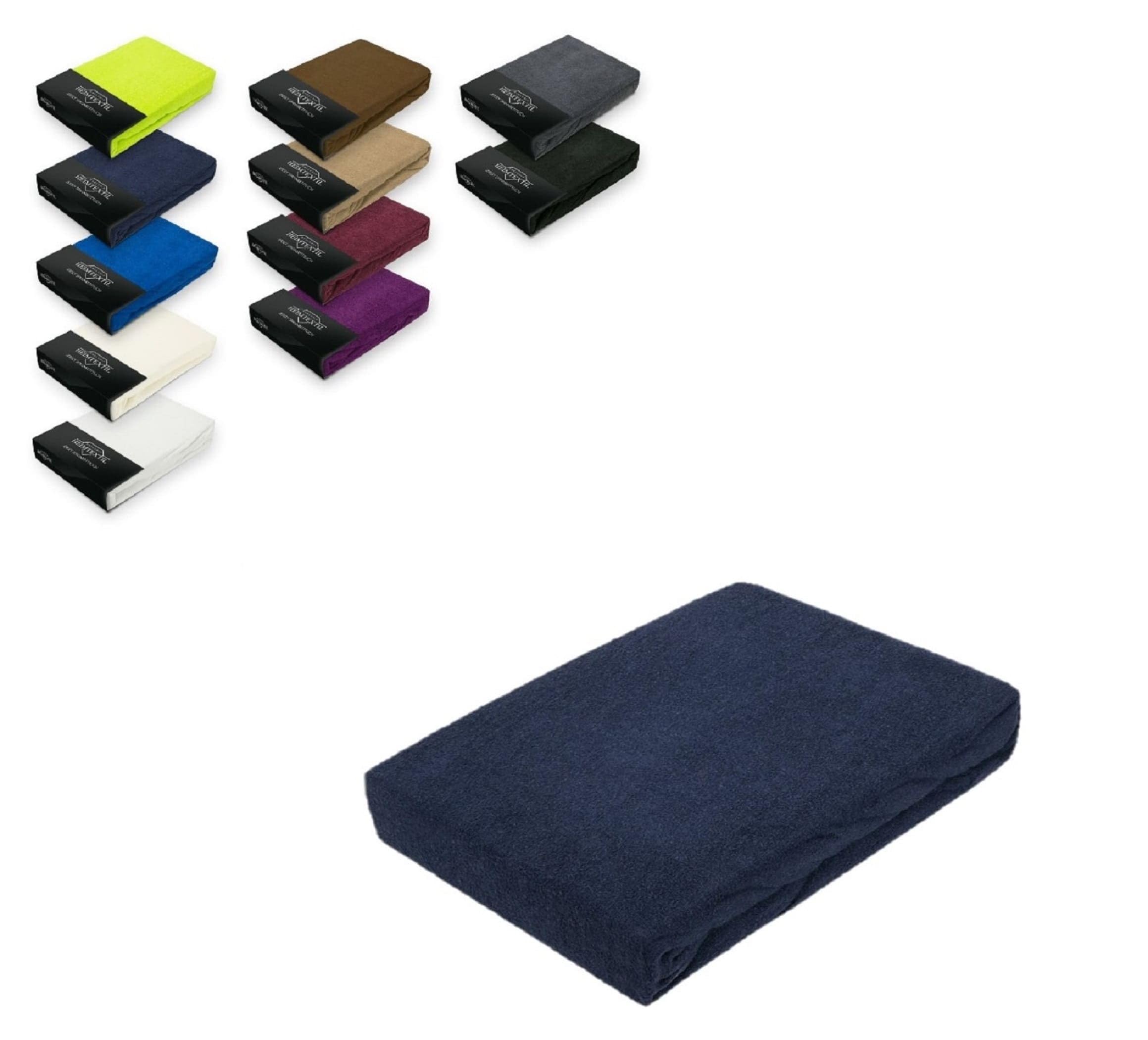 Odot Lenzuolo Sotto In Microfibra Flanella Con Angoli, Elastico Tutto Intorno Per Materasso 160x200 Cm, Morbido E Traspirante (blu Navy)