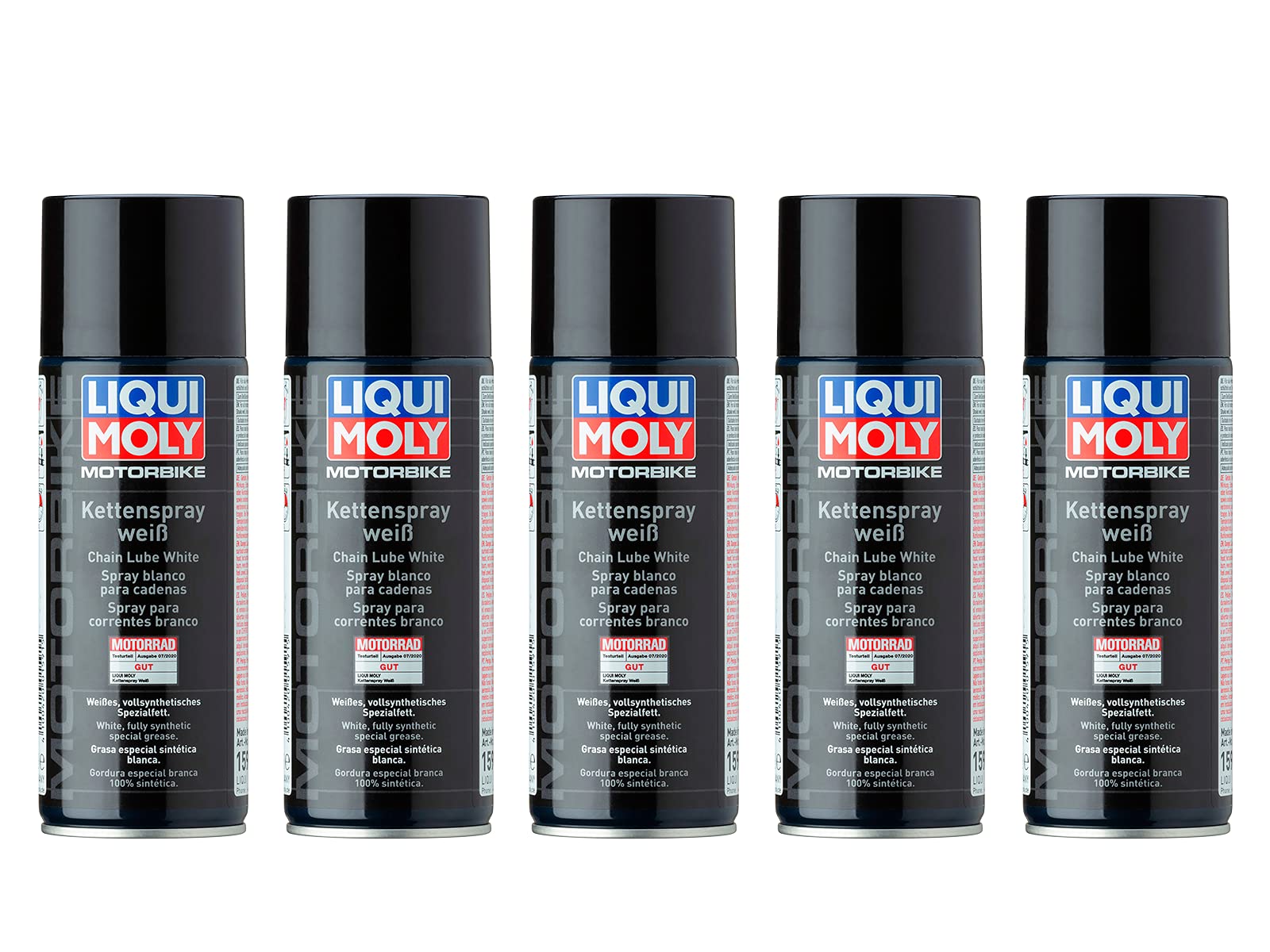 5X Original Liqui Moly 400ml Motorbike Kettenspray Weiß Chain Spray White 1591