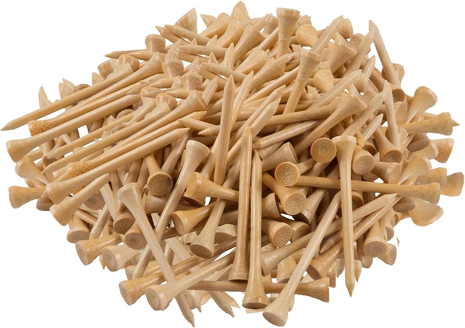 Golf-Tees aus natürlichem Bambus, 7 cm Länge, stärker als Holz, keine seitliche Spin-Reibung, PGA-zugelassen für professionelles Spielerturnier oder Anfänger-Training.