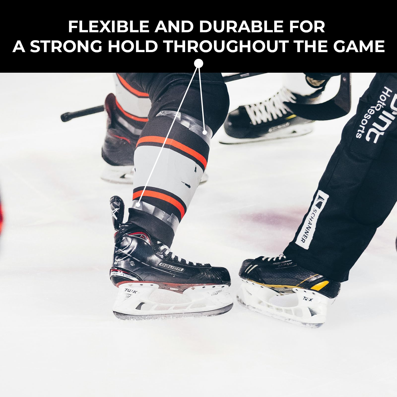 Rezztek Clear Hockey Tape – Ruban adhésif Transparent pour Chaussettes de Hockey – Extensible et indéchirable – Durable