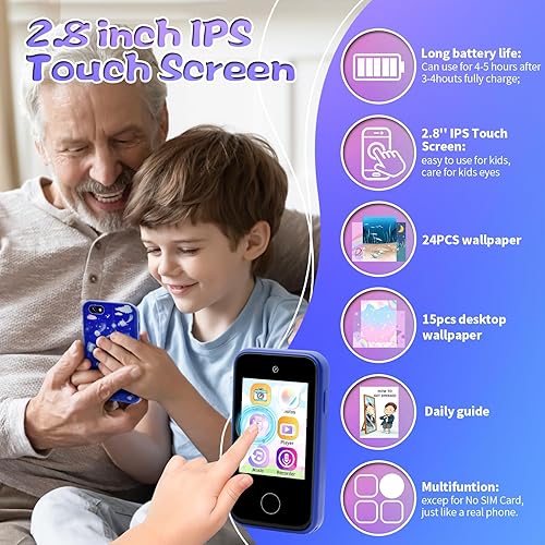 Miniatura 2 de Juguete de teléfono inteligente para niños de 3 a 8 años, regalo de cumpleaños de Navidad para niñas y niños de 4, 5, 6, 7, 9 años, teléfono celular