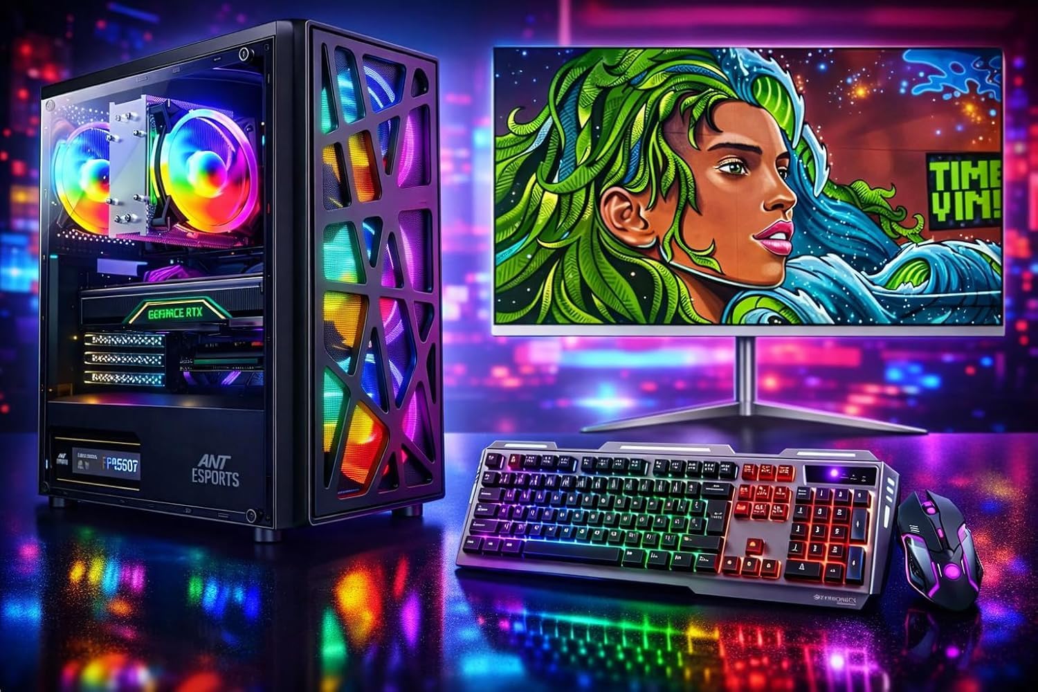 Gaming Desktop PC Set with i7 3770 Processor | 16GB RAM | SSD | GT 730