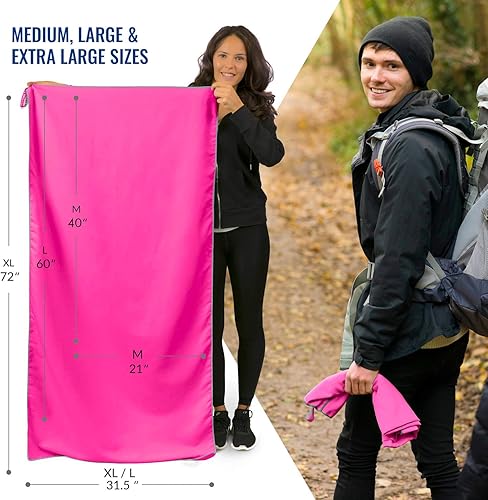 Vista 58 de VENTURE 4TH Toalla de viaje de secado rápido – Toallas de microfibra ultra suaves de secado rápido – esencial para camping, mochilero, yoga