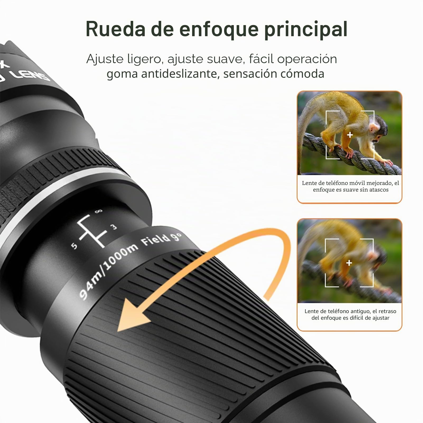 Andoer Objetivo de zoom de 40 aumentos con trípode, teleobjetivo telefónico telescopio para teléfono, lente de cámara para senderismo, camping, observación de la fauna, luna, deportes, juegos,