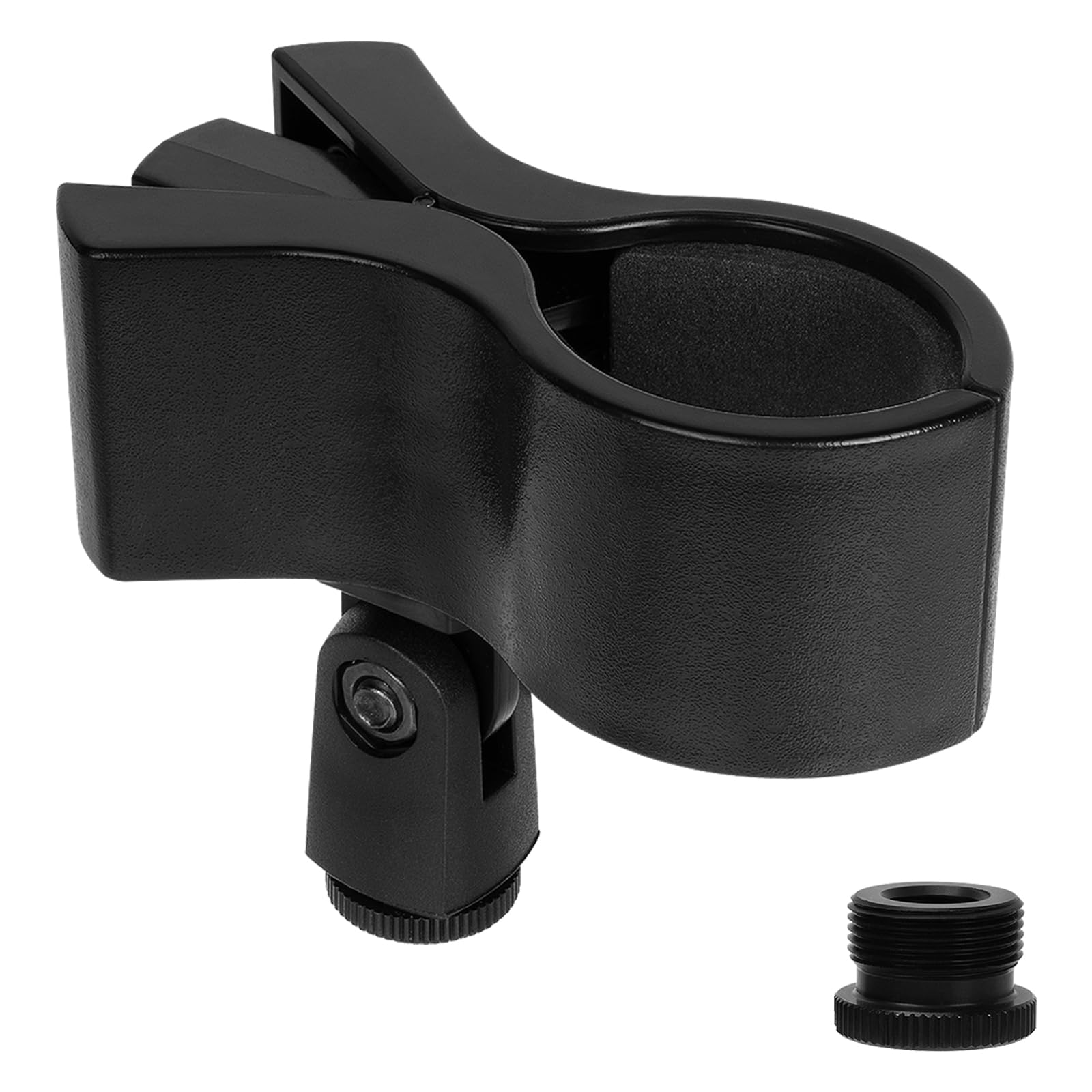 Geekria for Creators Universal Microphone Clip Holder, Adjustable Mic Mount with 5/8" Male to 3/8" Female Screw Adapter
