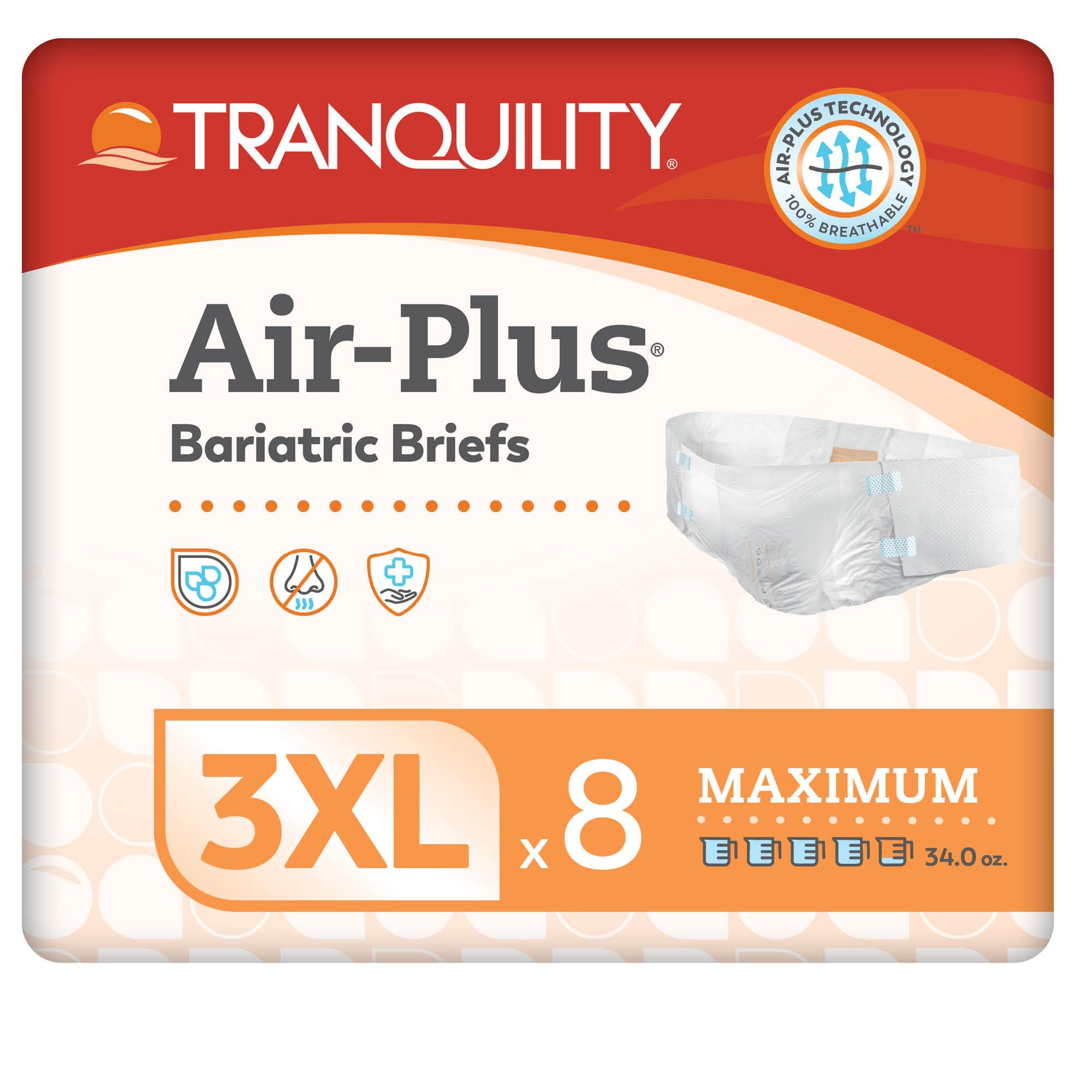 Amazon.com: Tranquility Air-Plus Bariatric Disposable Briefs 3X