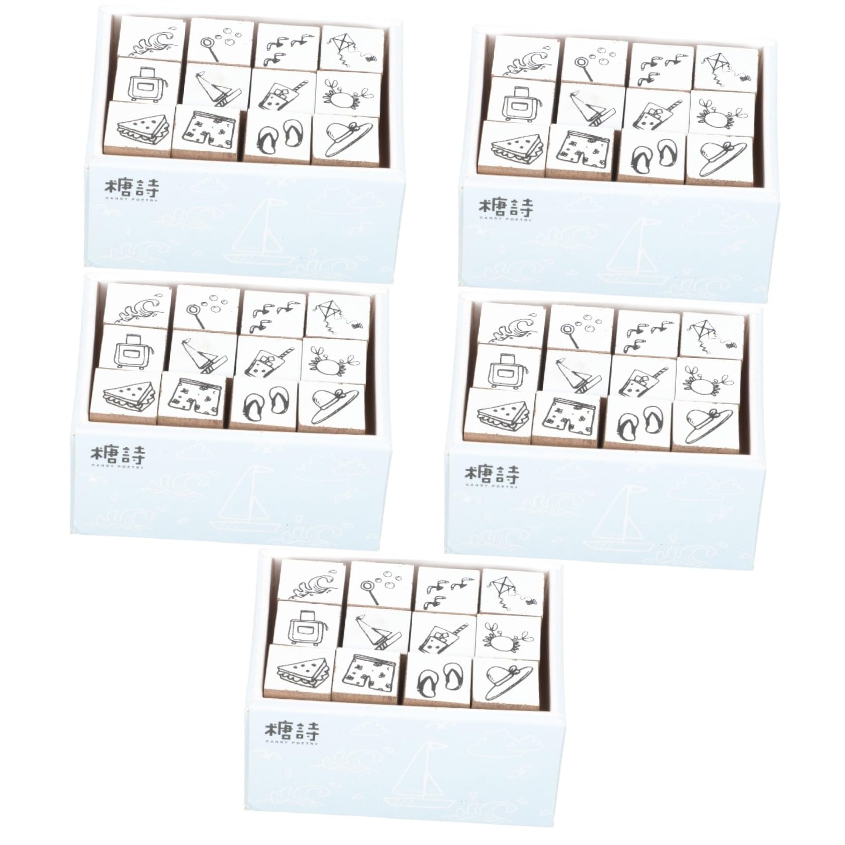 5 Juegos Sello De Madera Sello Del Álbum De Recortes Papel Manualidades Crafts for Sello De La Vendimia Álbum De Recortes Herramienta De Bricolaje Khaki 12 Piezas X 5
