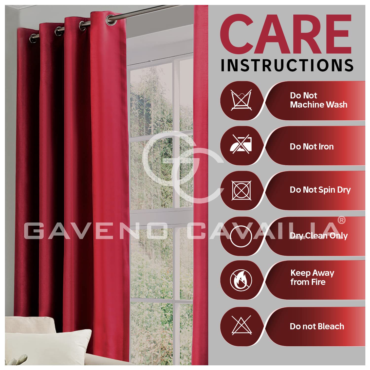 GC GAVENO CAVAILIA Tende in voile per camera da letto, tende semi