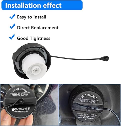 Miniatura 7 de Tapa de combustible de repuesto 1711A004, tapa de depósito de combustible compatible con Mitsubishi Eclipse 2004-2012 Eclipse 2004-2008 Endeavor y