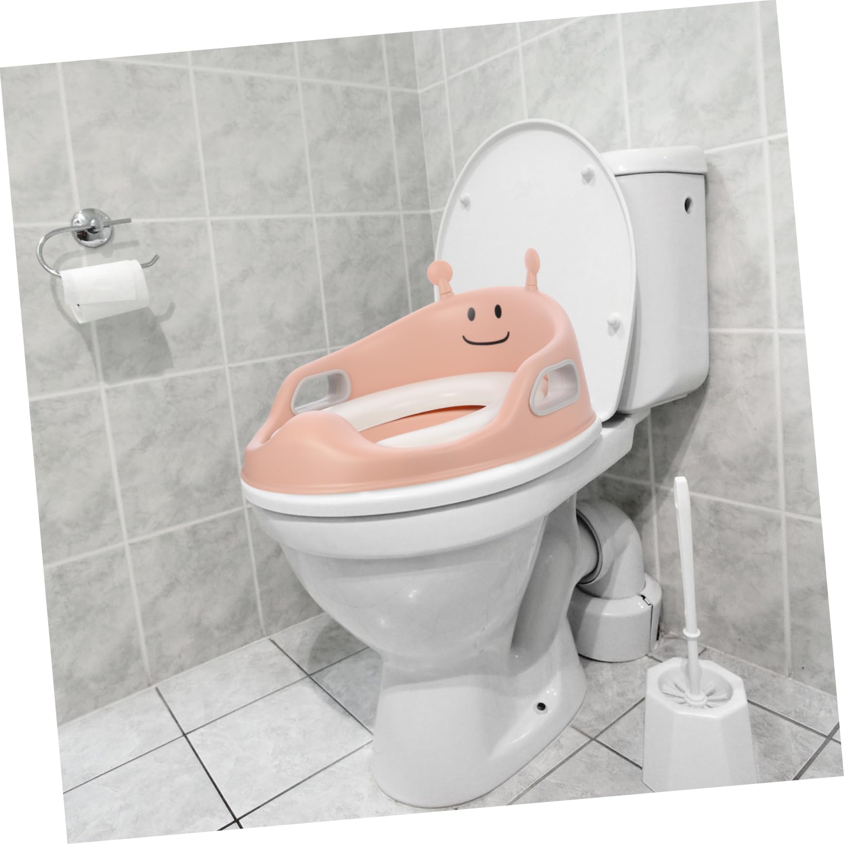 Asiento De Inodoro Infantil Antideslizante Asas Reductor De Baño Para Niño Niña Fácil De Instalar Diseño Divertido Para Transición De Bebés y Niño Niña Adecuado Para Casa