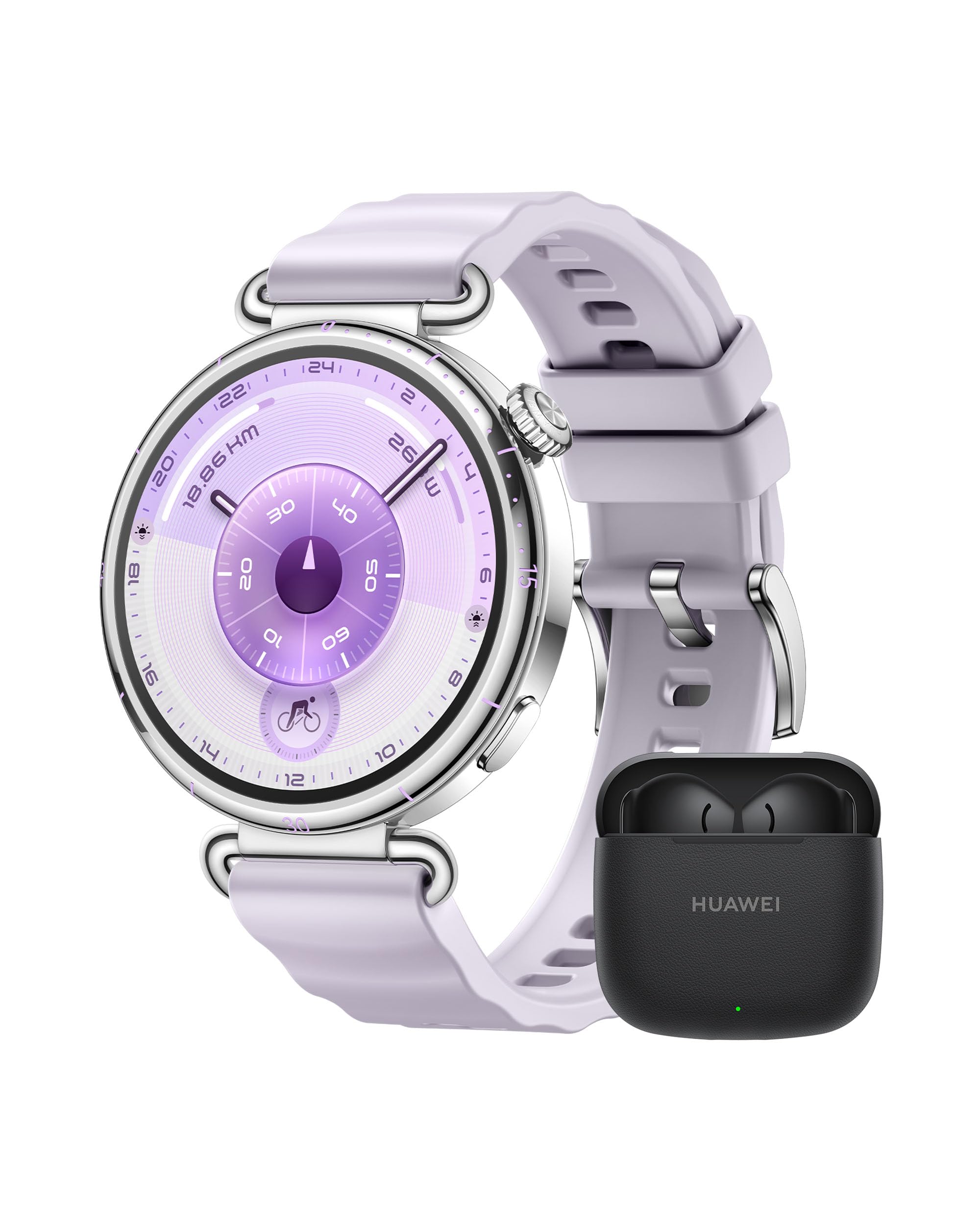 HUAWEI WATCH GT 6 41 mm Lilla + FreeBuds SE 3 Nero, Smartwatch, Display AMOLED, Fino a 14 giorni, Ciclismo, Oltre 100 Modalità Sportive, iOS e Android, Pagamento NFC, Monitoraggio della Salute