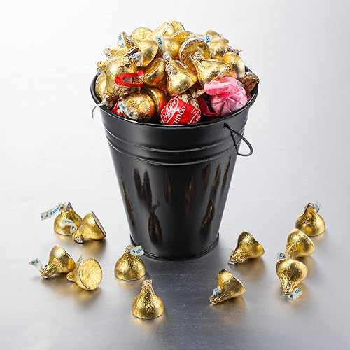 Miniatura 6 de Paquete de 12 cubos de metal con asa, cubo galvanizado de 4.5 x 5 pulgadas para niños, suministros de fiesta para niños, manualidades para Navidad,