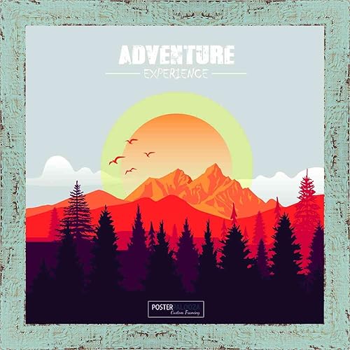 Miniatura 6 de Poster Palooza Marco cuadrado de madera verde de 7 x 7 pulgadas, incluye acrílico UV, respaldo de espuma y accesorios para colgar, 7 x 7 pulgadas