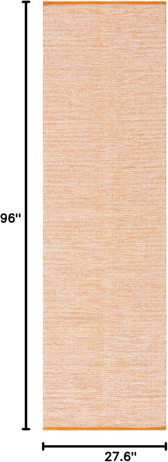 SAFAVIEH Montauk Collection Runner Rug - 2'3" x 8', Orange, Handmade Flat Weave Cotton, Ideal for High Traffic Areas in Living Room, Bedroom (MTK250P)