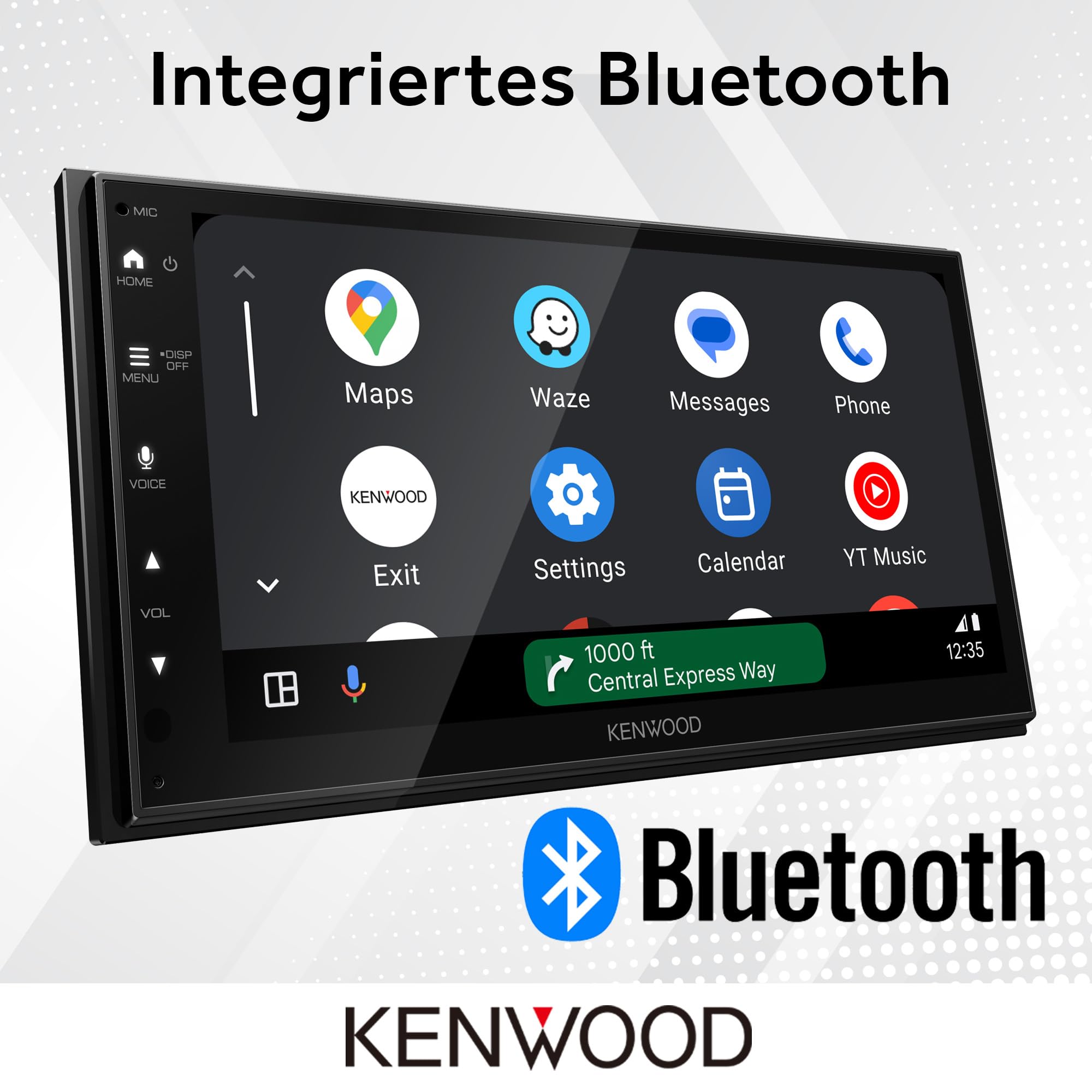 Kenwood DMX6523DABS - 17,3 cm WSVGA Moniceiver mit DAB+/FM, Wireless CarPlay & Android Auto, Apple & Android Wireless-Mirroring, Bluetooth, kapazitivem Touchpanel, DSP, 4 x 50 Watt, 3 x Pre-Out 2,5V