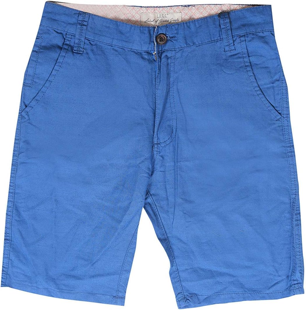 Krystle Men's Royal Blue Cotton Slim Fit Solid Linen Shorts