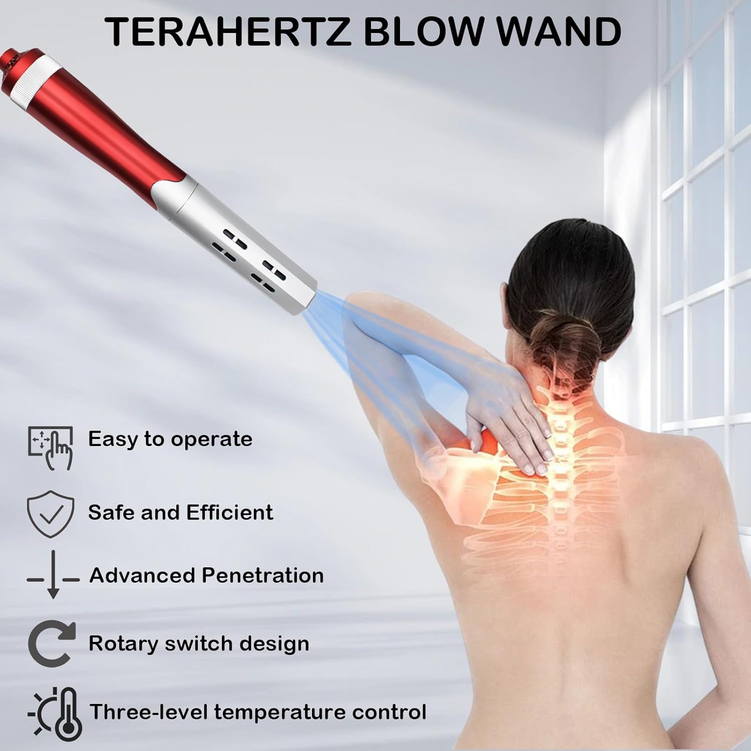 Vibrance 7.0 Terahertz (THZ) Wand Blower, Health Physical Therapy Board, Electric Heating Massage Device for Body and Water Relaxation Terahertz Frequency Wand