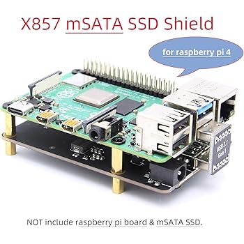 Geekworm Raspberry Pi 4 mSATA SSD Adapter X857, Raspberry Pi 4 Model B X857 mSATA SSD Expansion Board USB3.0 Module for Raspberry Pi 4B