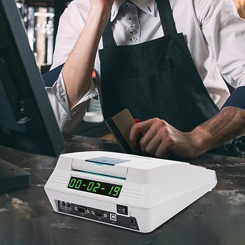 Miniatura 5 de Caja registradora electrónica para pequeñas empresas, caja registradora con sistema POS con 40 llaves e impresora térmica, caja registradora