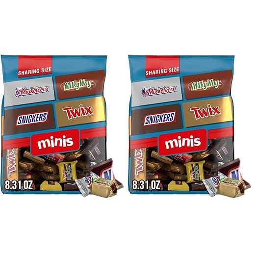 SNICKERS,TWIX,MILKY WAY and 3 MUSKETEERS Winter Sports Individually Wrapped Chocolate Candy Bars Variety Pack,Sharing Size,8.31 Oz Bulk Bag,(Pack of 2)