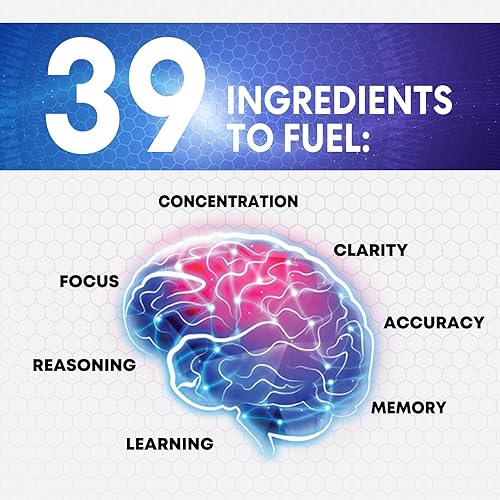 Miniatura 8 de Suplemento cerebral para la memoria, el enfoque, la concentración y el apoyo de claridad para hombres y mujeres, 40 potenciadores nootrópicos de la