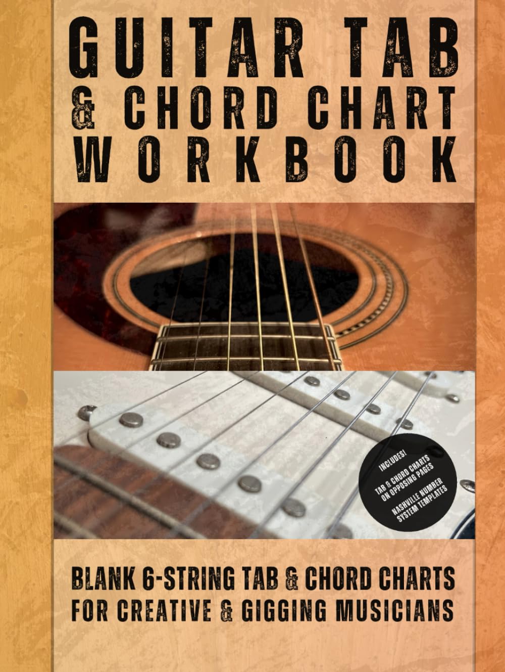 Livre de tablature guitare 6 cordes et grilles d'accords vierges