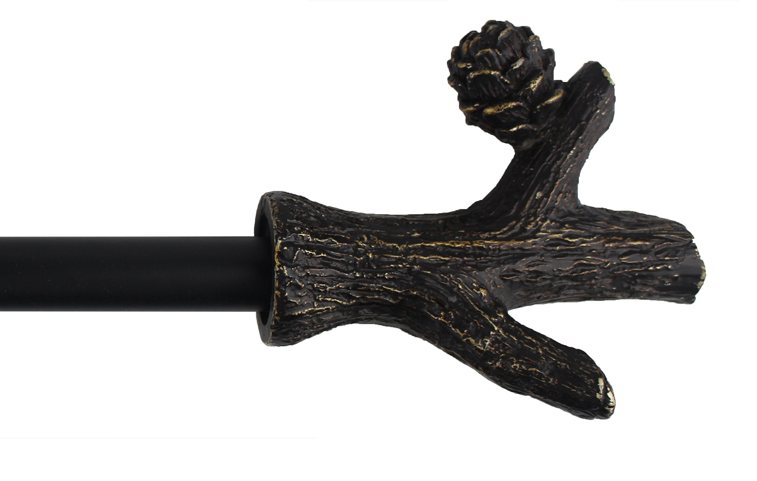 Urbanest 1-inch Diameter Branch Adjustable Single Drapery Curtain Rod, 28-inch to 48-inch, Burnt Gold