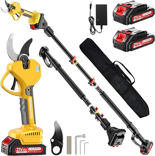 Miniatura 8 de Tijeras de podar eléctricas Podadora inalámbrica Tijeras sin escobillas Diámetro de corte de 2.0 pulgadas con 2 * batería de 2Ah Tijeras de podar