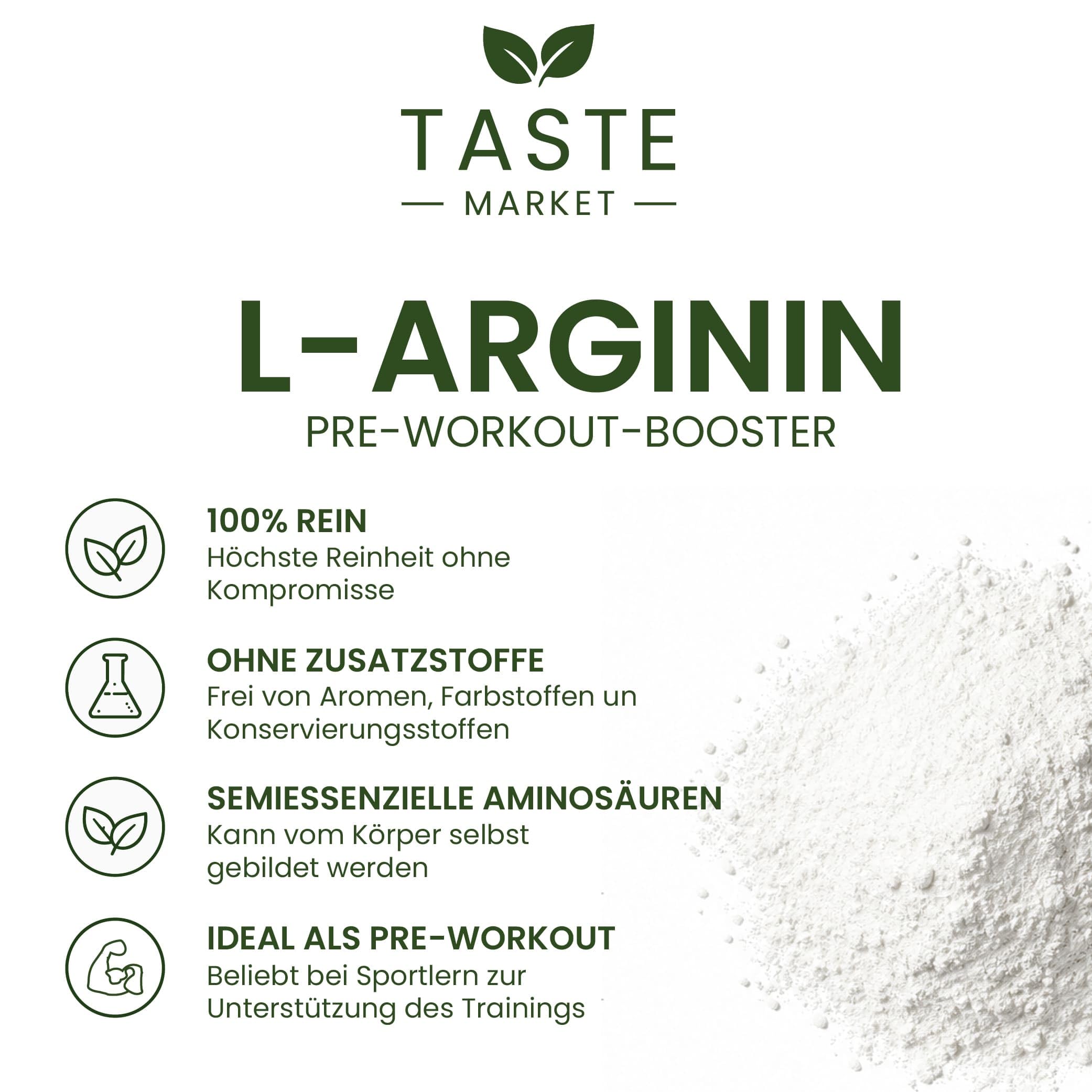 2 kg L-Arginin Pulver | 100% rein | Ohne Zusatzstoffe | nicht-essentielle Aminosäure