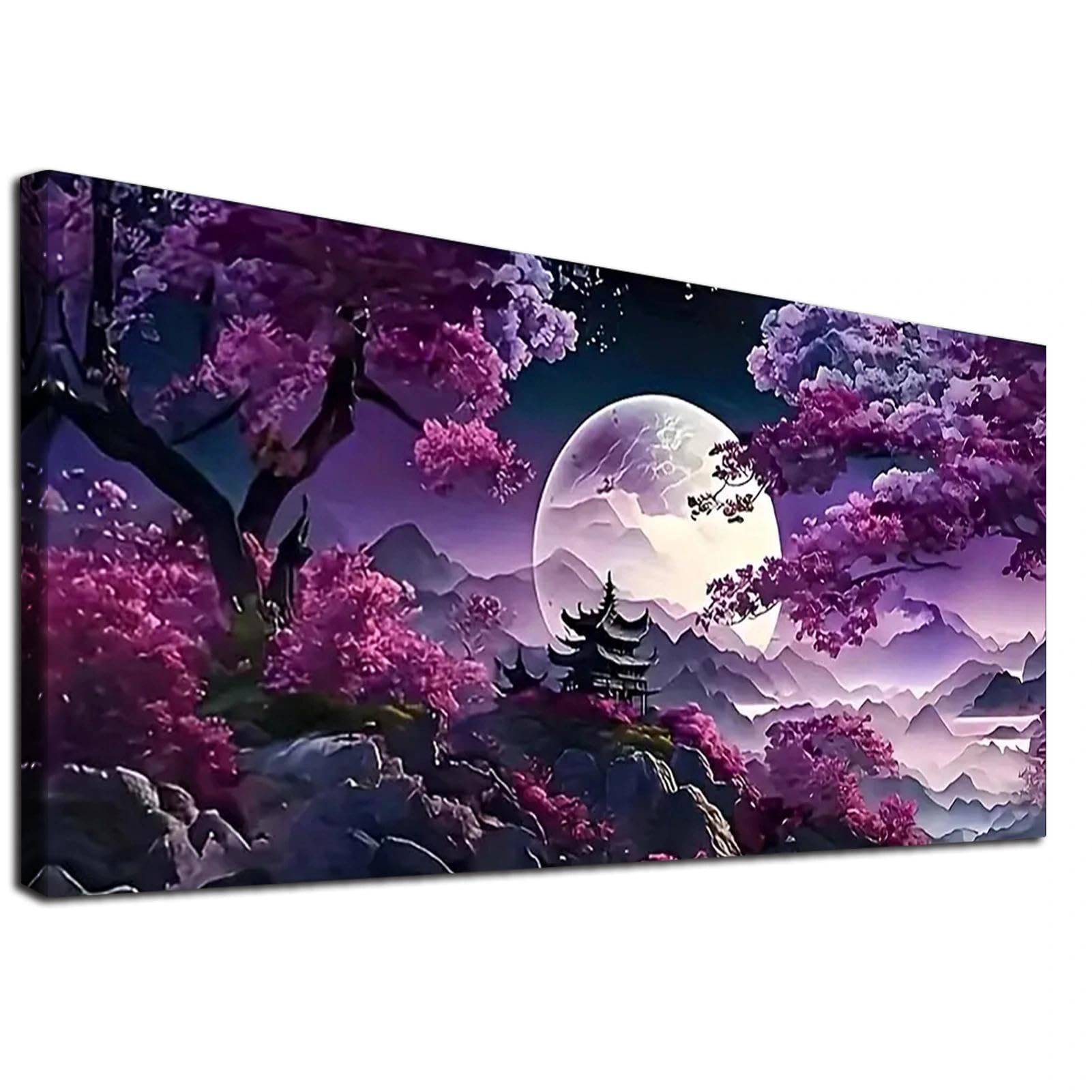 YALKIN Paint by Numbers Kits for Adults, Landscape Painting by Number Kits On Canvas,Without Frame DIY Color Oil Painting Acrylic Paints,Home Wall Decor 16x27in/40x70cm