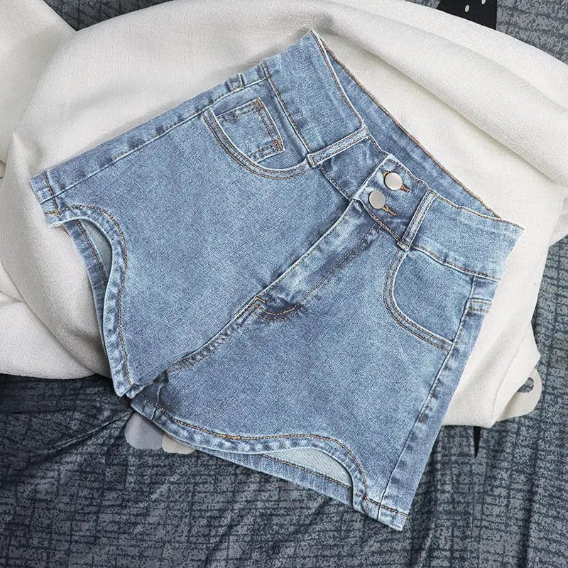 High Waist Straight Denim Shorts for Women Summer Short Jean Pants