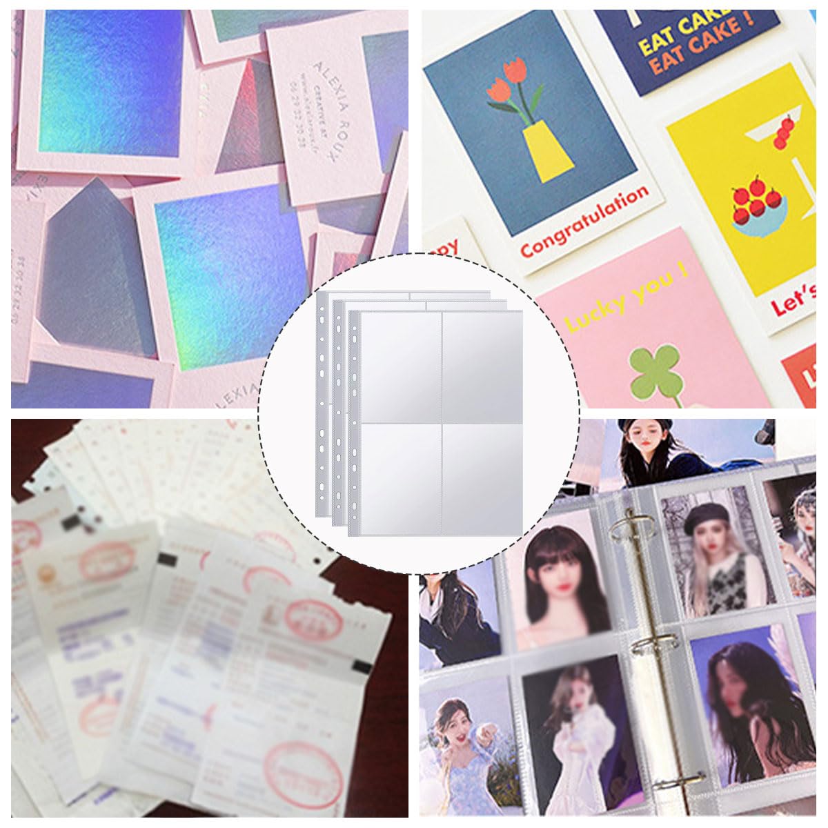 100 Buste Trasparenti Per Foto A4 - 4 Scomparti Per Pagina, PP Impermeabile, Per Album E Raccoglitori - Foto 13