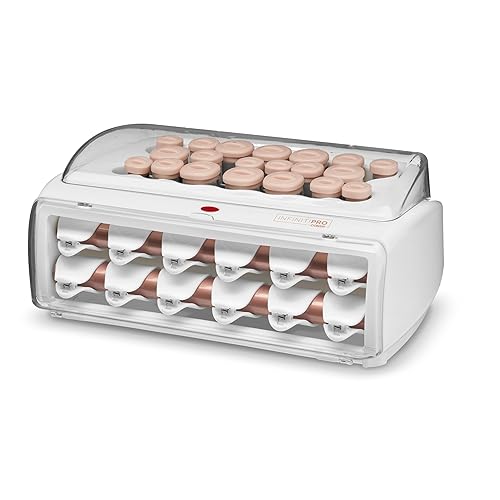INFINITIPRO BY Conair - Rodillos de cerámica flocados para cabello largo, mediano y todo el cabello, rizador de pelo, pinzas de rodillo incluidas,