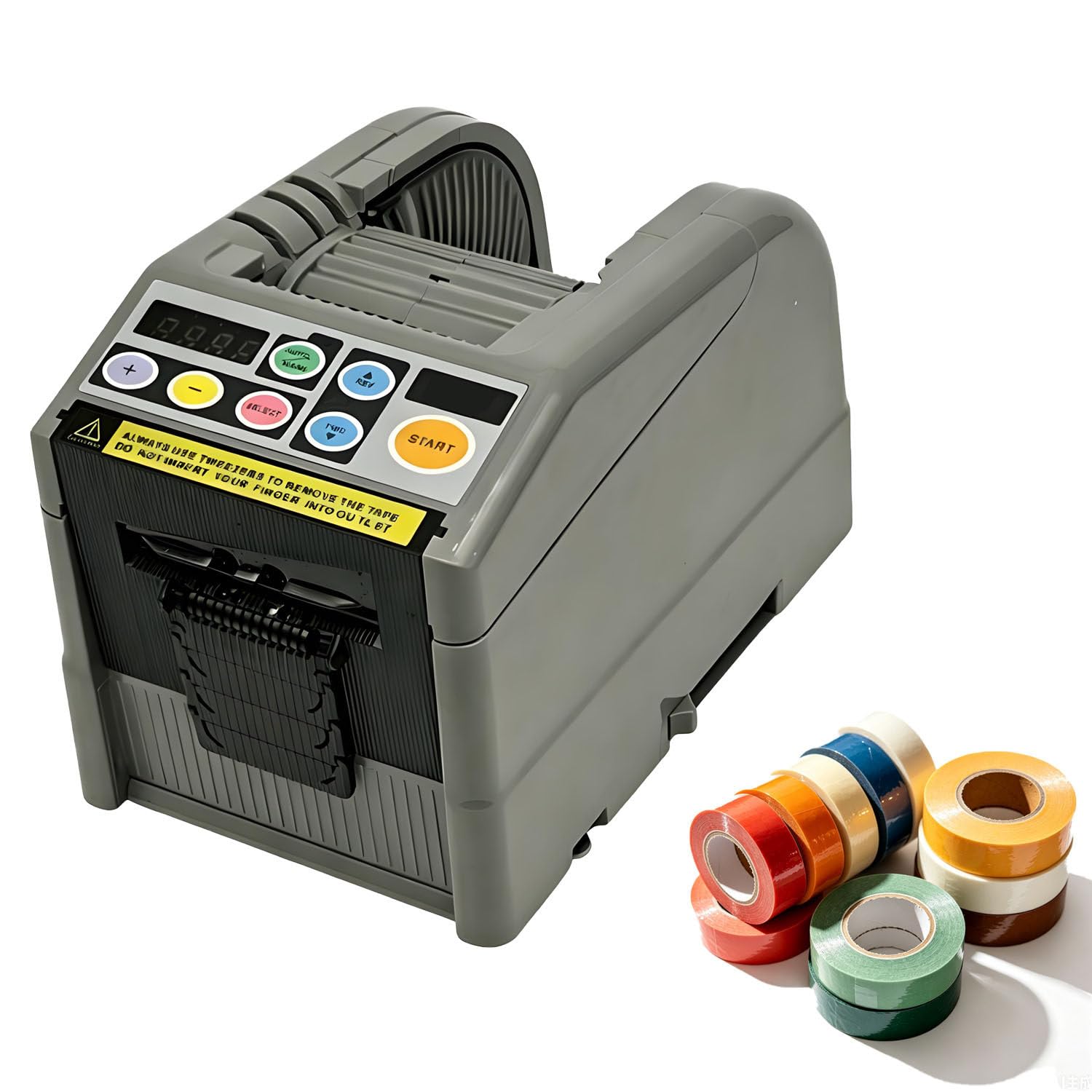 Dispenser di Nastro Adesivo a Lunghezza Regolabile con Taglio a Un Tocco Silicone | Meccanismo di taglio a un tocco per un utilizzo rapido.Rulli in plastica e silicone disponibili per diversi tipi di nastro