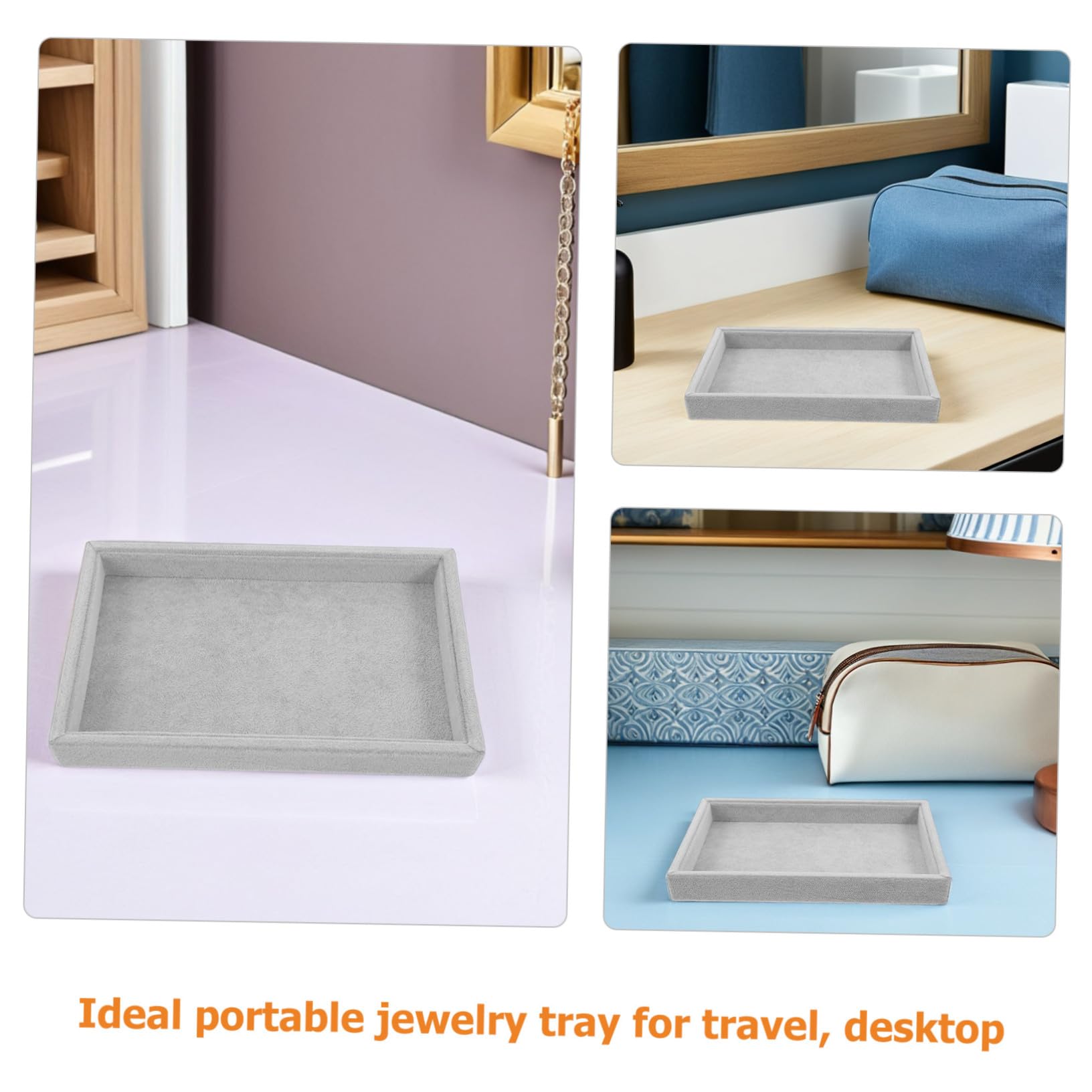 Bandeja Organizadora de Anillos y Collares de Terciopelo Apilable, Protección Suave y Optimización de Espacio para Colecciones Personales, Paquete de 2 Piezas