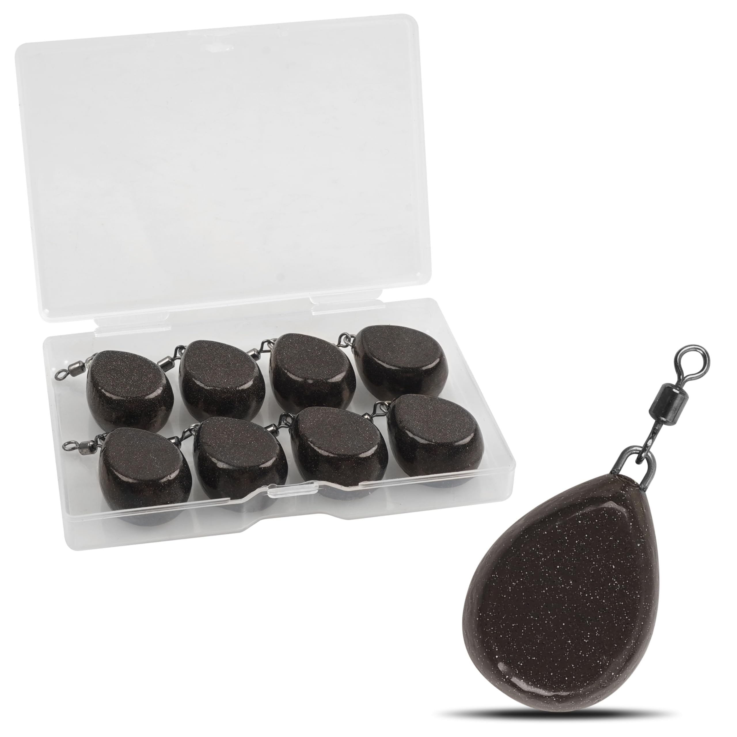 Lot De 8 Plombs De Pêche à La Carpe - 56,7 G - 8 Pièces - Revêtement Plat En Forme De Poire - 3 Couleurs (vert