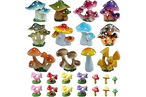 26 Pieces Mushroom Fish Tank Decor Bonsai Ornament Decoration