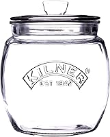 Vista 1 de Kilner Glassware - Tarro de almacenamiento universal duradero multiusos con tapa hermética, 28-3/4 onzas líquidas, 1 EA, transparente