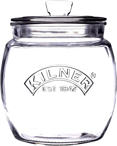 Kilner Glassware - Tarro de almacenamiento universal duradero multiusos con tapa hermética, 28-34 onzas líquidas, 1 EA, transparente